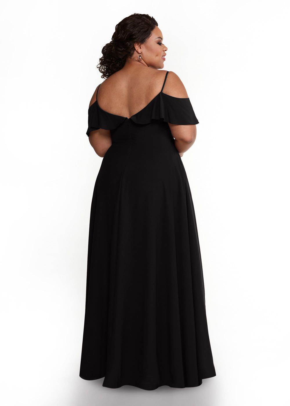 Elegant Off Shoulder Ruffled Chiffon Bridesmaid Dress - Perfect for Weddings, Prom, and Formal Events