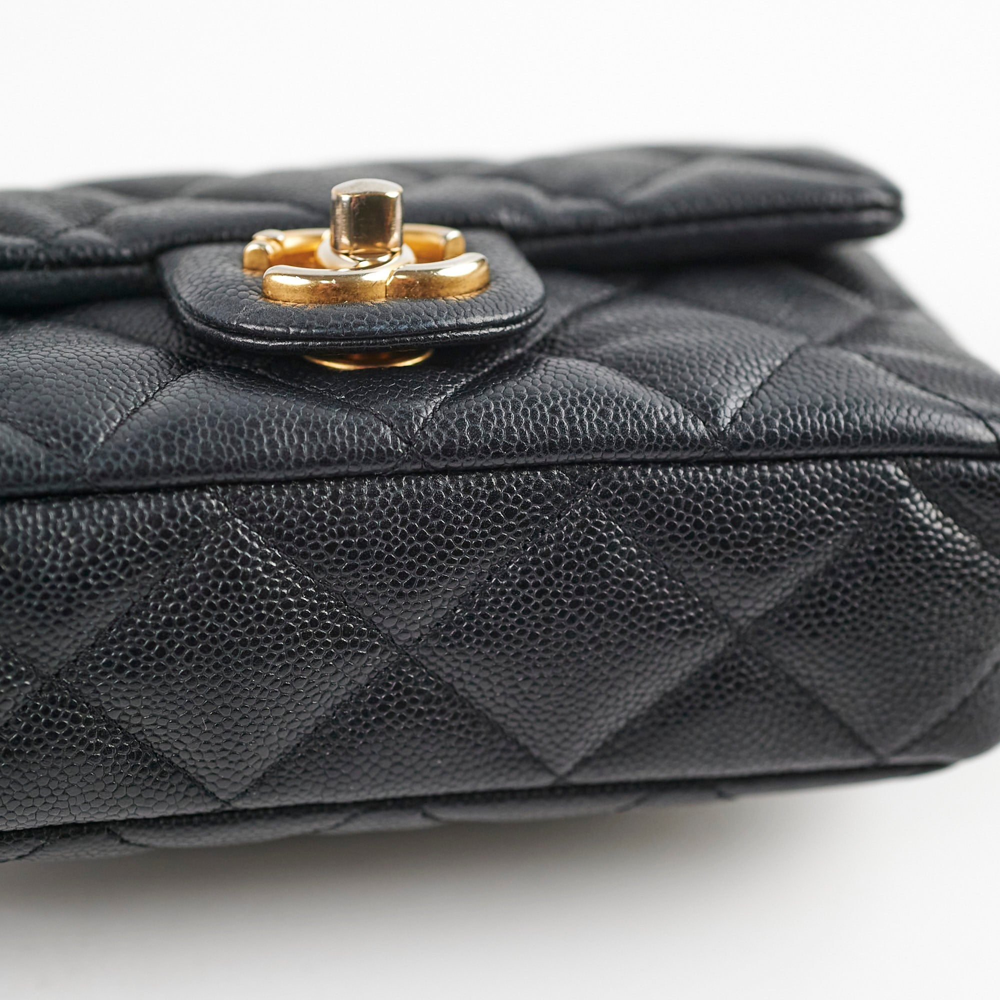 Chanel 23P Seasonal Caviar Mini Flap Bag Black with Microchip - Luxury Crossbody Purse for Women, Perfect for Parties, Dating & Everyday Use