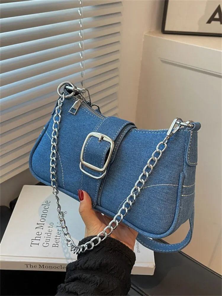 Stylish Denim Crossbody Bag for Women - Customizable Personalized Design with Premium Texture - Perfect for Casual Outings, Travel & Everyday Use