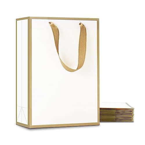 White with Gold Frame