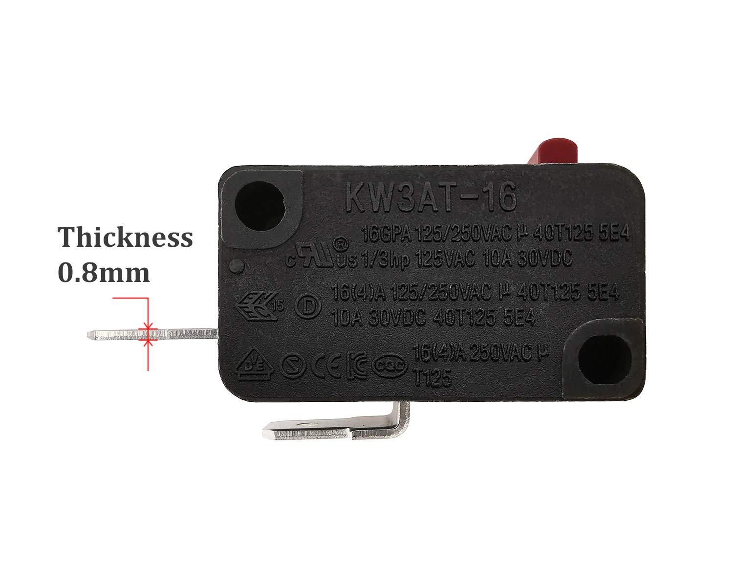 Microwave Oven Door Switch Replacement Part 16A 125VAC KW3AT-16 (Compatible with KW3A-16) Normally Open - 1Pc - Perfect for Microwave Repair & Home Appliance Maintenance