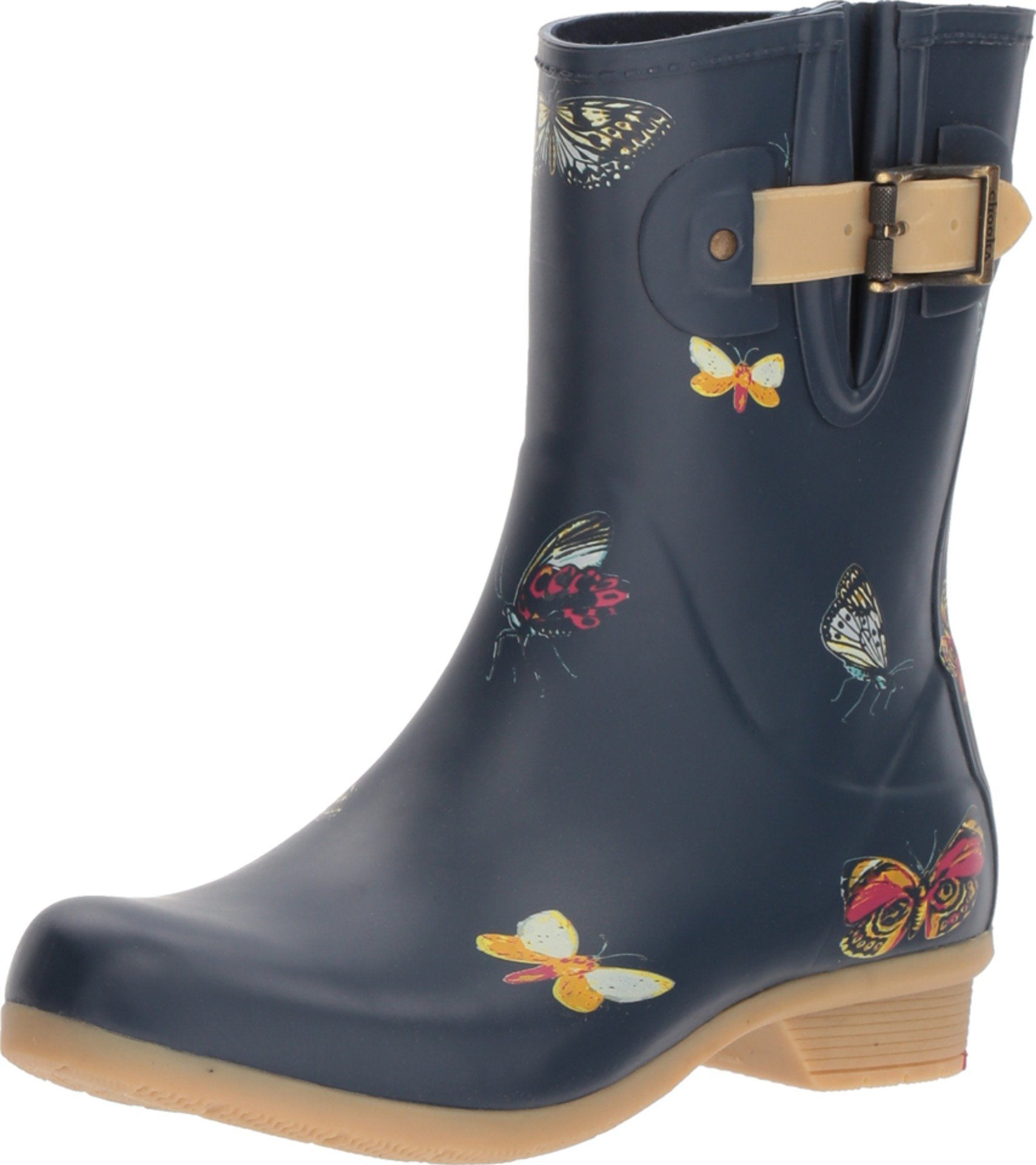 Chooka Women's Butterfly Print Mid-Calf Rain Boots - Waterproof Garden Shoes for Women, Perfect for Spring Showers, Outdoor Adventures & Festival Fashion