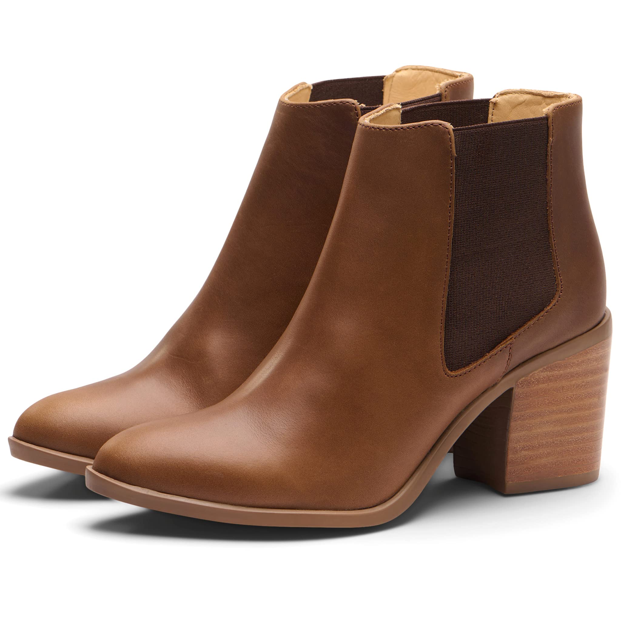 Nisolo Women's Waterproof Leather Chelsea Boots - Slip-on Ankle Boots with Elastic Side Panels & Thick Sole - Fashionable Heeled Booties for Casual & Dress Wear | Perfect for Office, Date Night & Fall/Winter Outfits