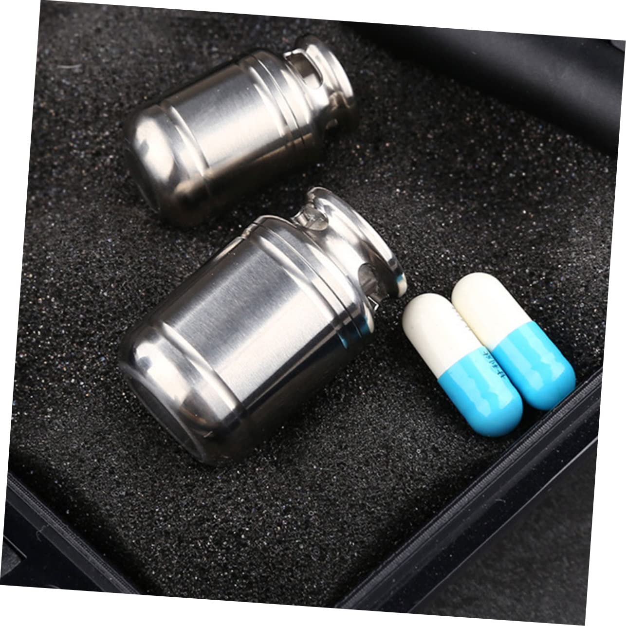 Waterproof Keychain Pill Holder - Mini Emergency Pill Case for Travel, Hiking & Daily Use | Portable Pocket Pill Fob for Medication Storage