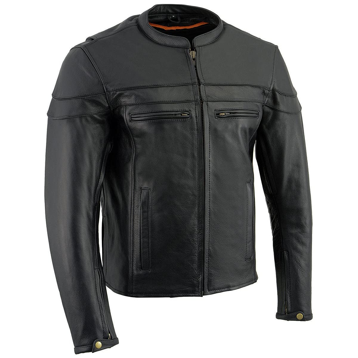 Milwaukee Men's Premium Leather Vented Scooter Jacket - Breathable Motorcycle Riding Jacket for Urban Commuting & Adventure Travel