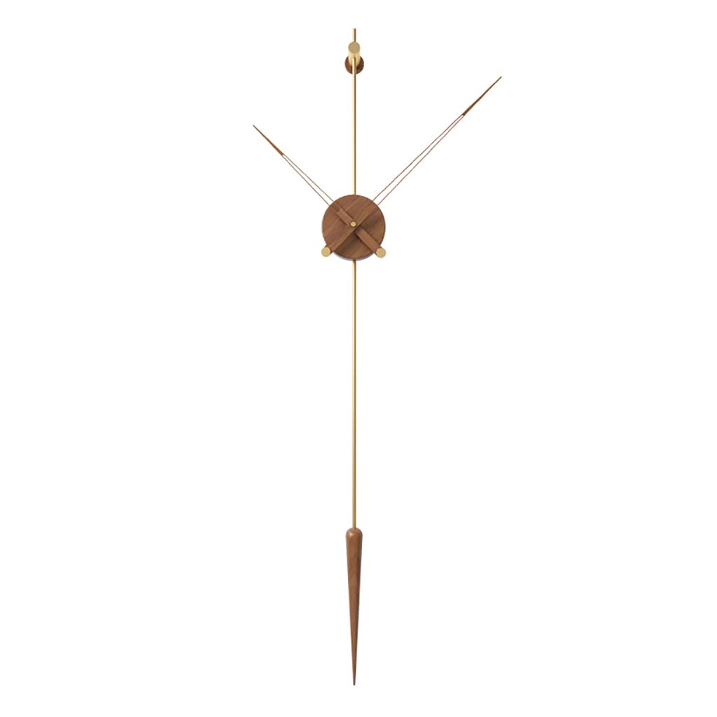 Vintage Pure Copper Wall Clock with Black Walnut Hands - 113cm Decorative Brass Movement Art Clock for Living Room, Bedroom & Office Decor