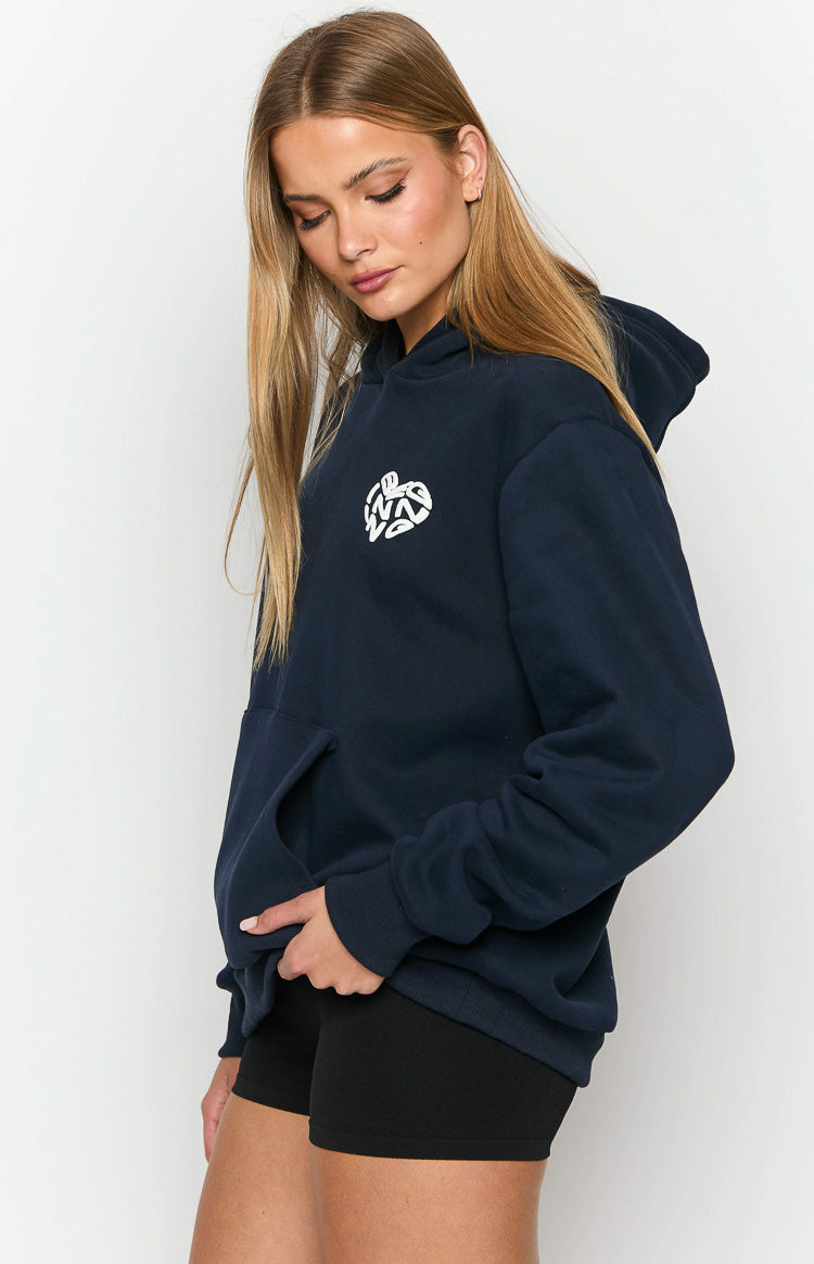 Beginning Navy Lovey Bubble Hoodie - Soft & Cozy Pullover for Women & Men | Perfect for Casual Wear, Loungewear & Outdoor Activities