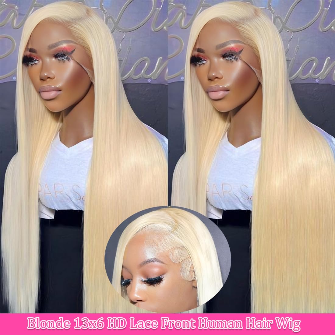 30 Inch 613 Blonde Human Hair Lace Front Wig - 13x6 HD Transparent Lace, 180% Density, Pre-Plucked, Glueless - Perfect for Daily Wear, Cosplay, and Special Occasions