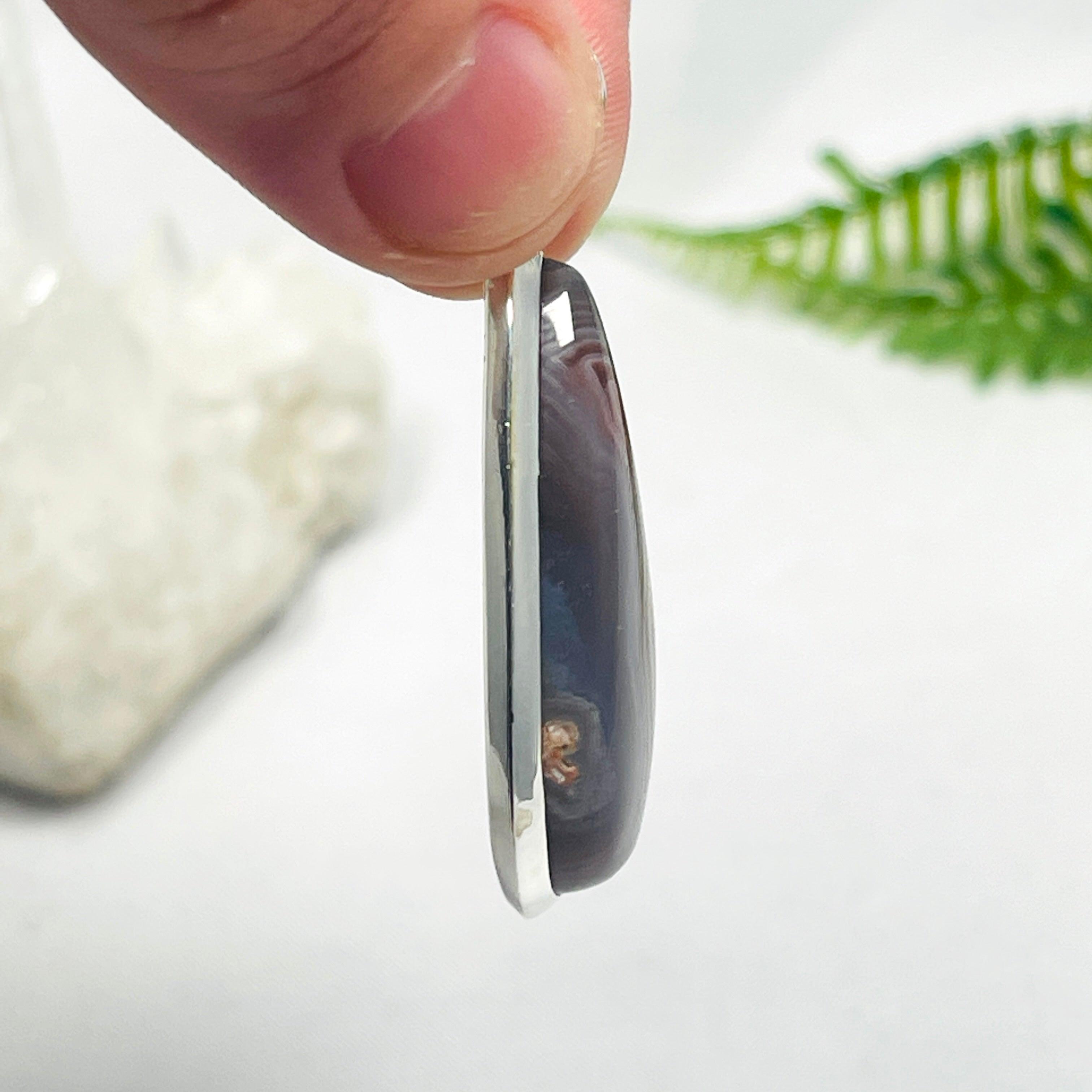 Botswana Agate Teardrop Pendant Necklace - Natural Stone Jewelry for Women - Elegant Healing Crystal Gift for Meditation, Yoga & Spiritual Healing