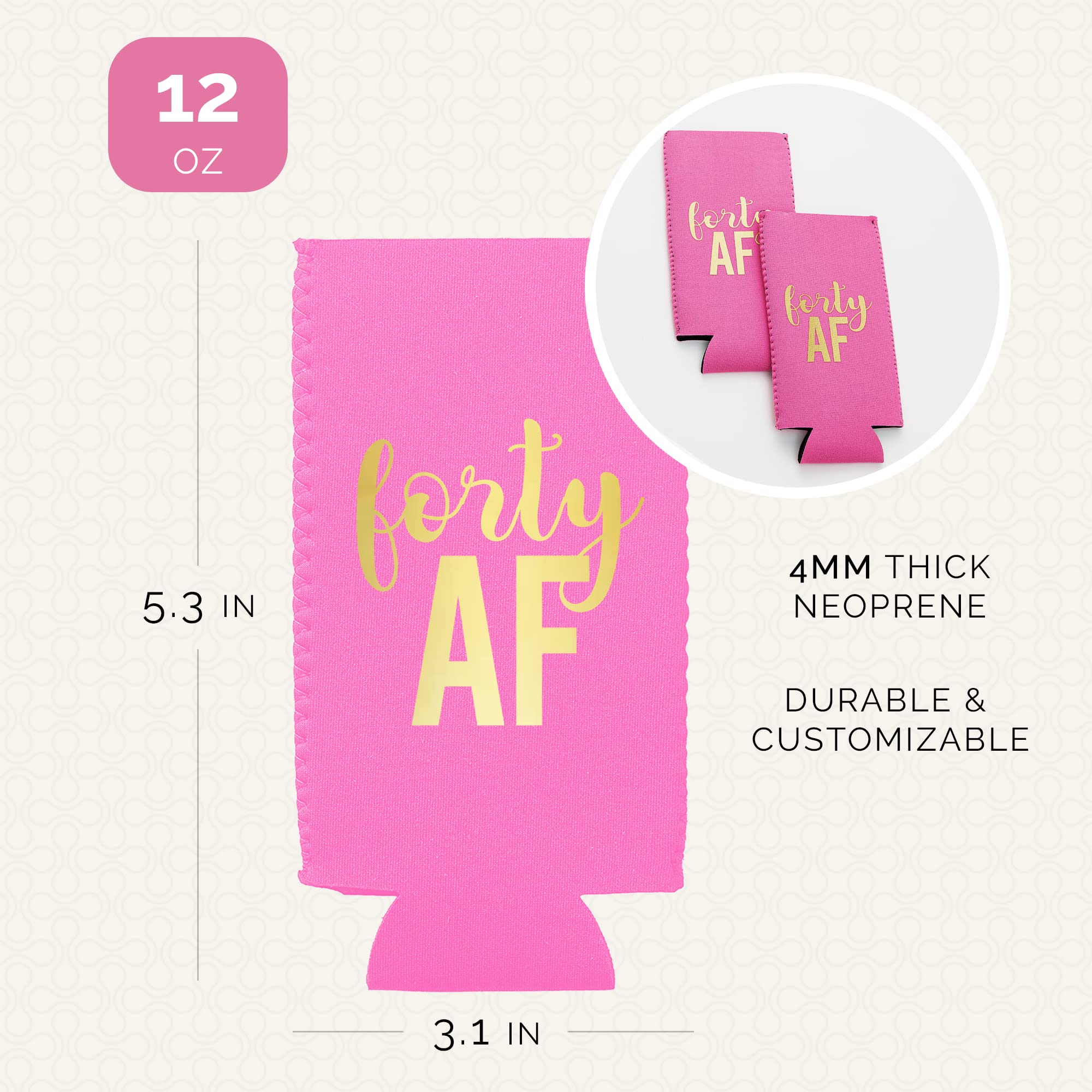 40th Birthday Party Can Coolers Set of 12 - Insulated Beer Koozies for Men & Women - Perfect for 40th Birthday Favors, Decorations & Outdoor Events