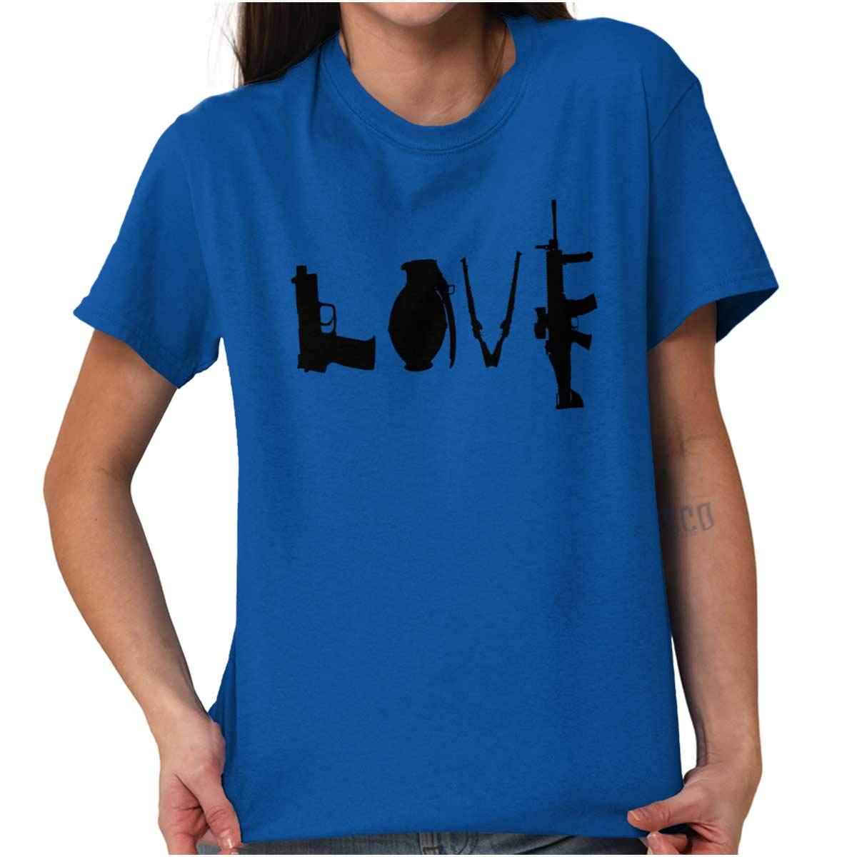Love Pistol Rifle Arms Owner America Women's Graphic T-Shirt | Patriotic Gun Rights Tee for Shooting Range & Outdoor Activities