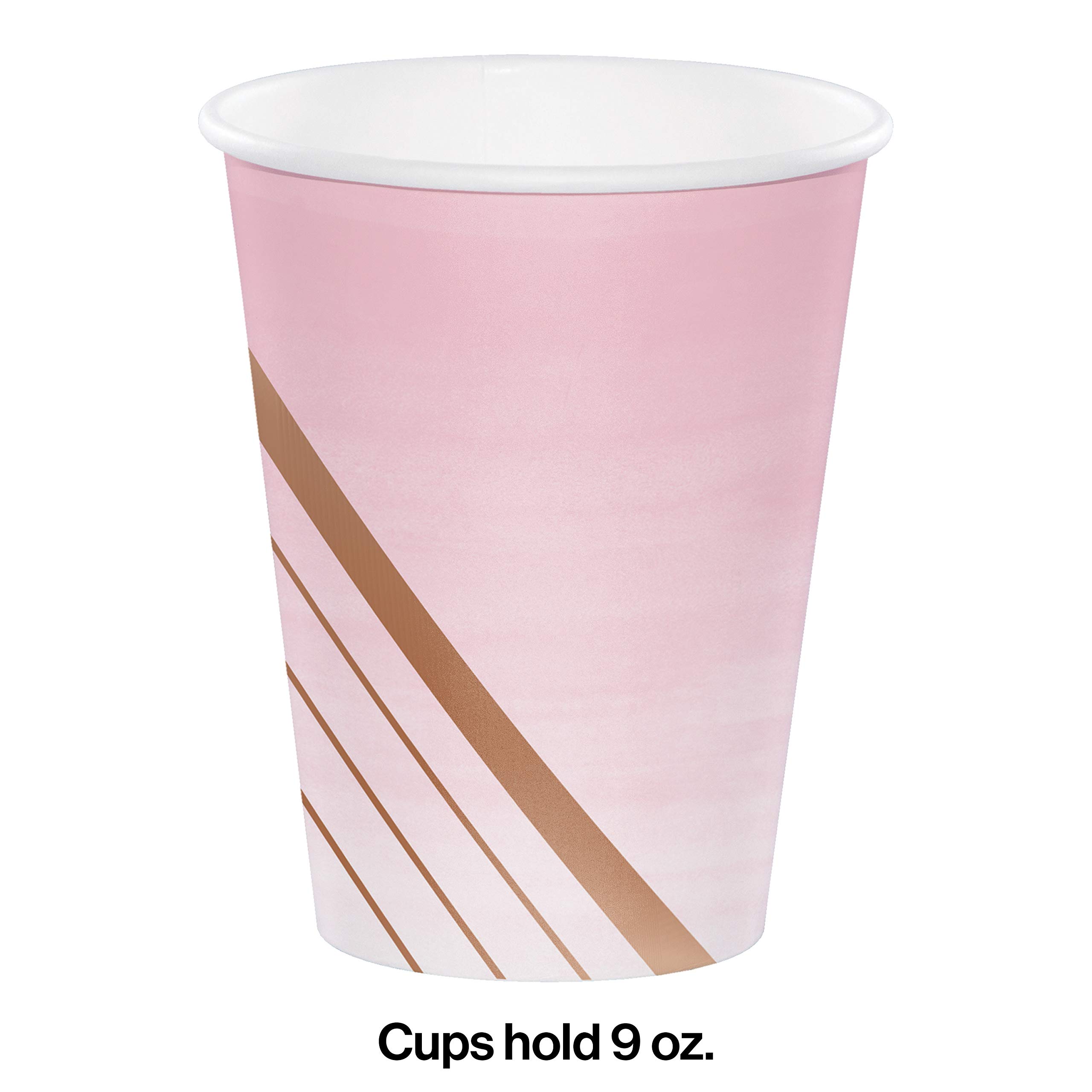 Creative Converting Rosé All Day 12 oz. Disposable Paper Cups - Pink Party Cups for Weddings, Bridal Showers & Summer Gatherings