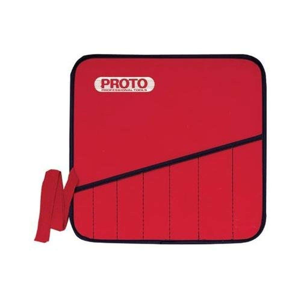 Heavy Duty Red Canvas 7-Pocket Tool Roll Organizer for Wrenches, Screwdrivers & DIY Tools - Perfect for Mechanics, Carpenters & Home Improvement Projects