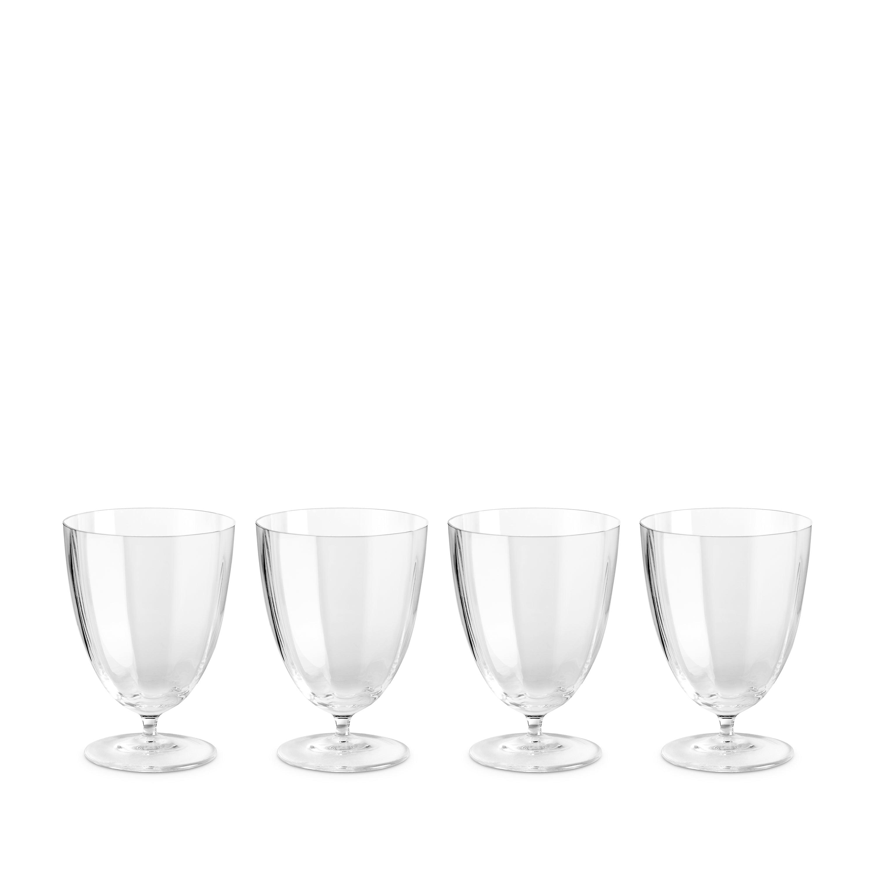 Premium Iris Water Glasses Set of 4 - Elegant Drinking Glasses for Water, Juice & Cocktails - Perfect for Dinner Parties, Home Decor & Gift Giving