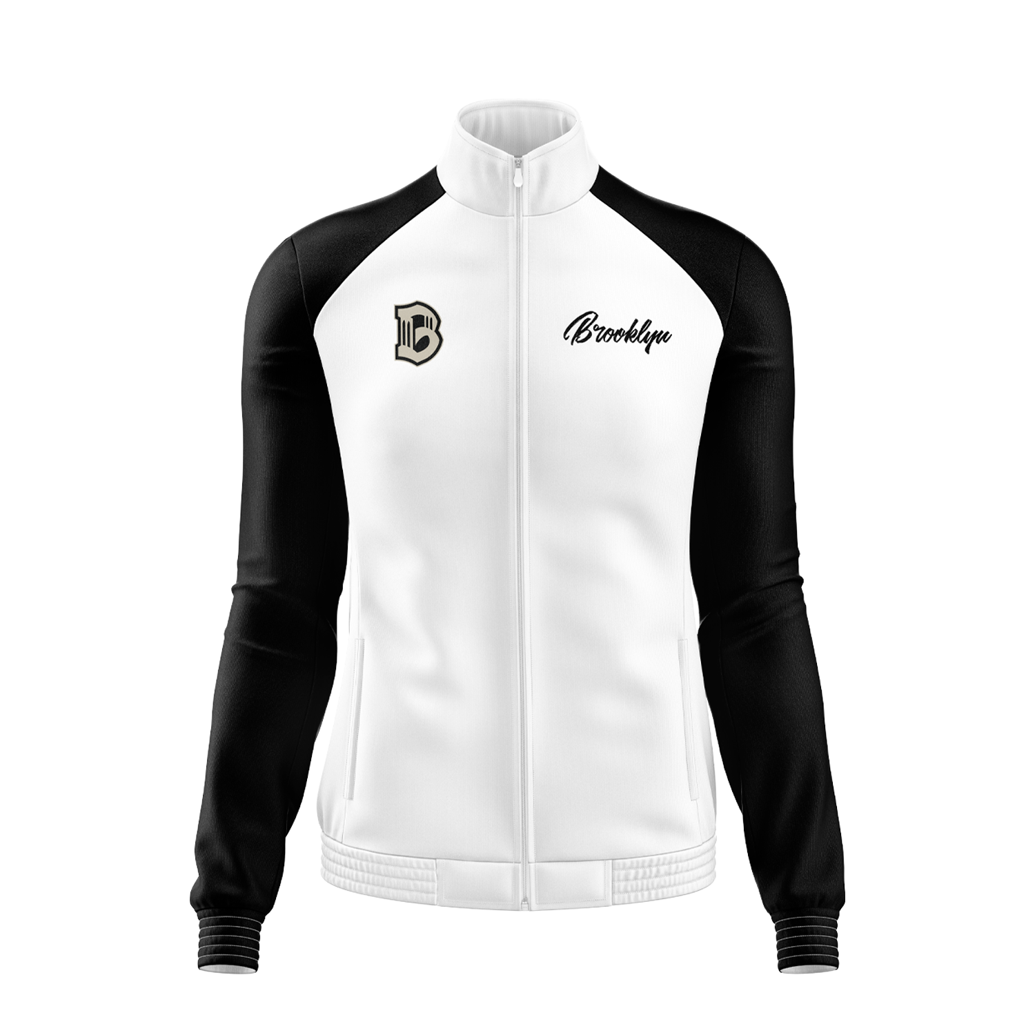 Brooklyn FC Women's White Jacket - Stylish Soccer Jacket for Women - Perfect for Training, Matches & Casual Wear