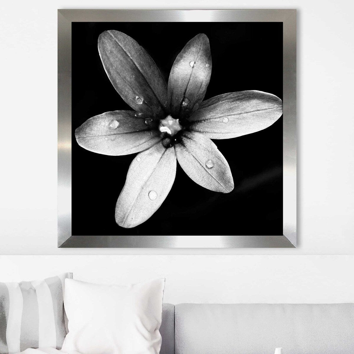 Black and White Bloom II Square Acrylic Print - Modern Wall Art for Living Room, Bedroom & Office Decor