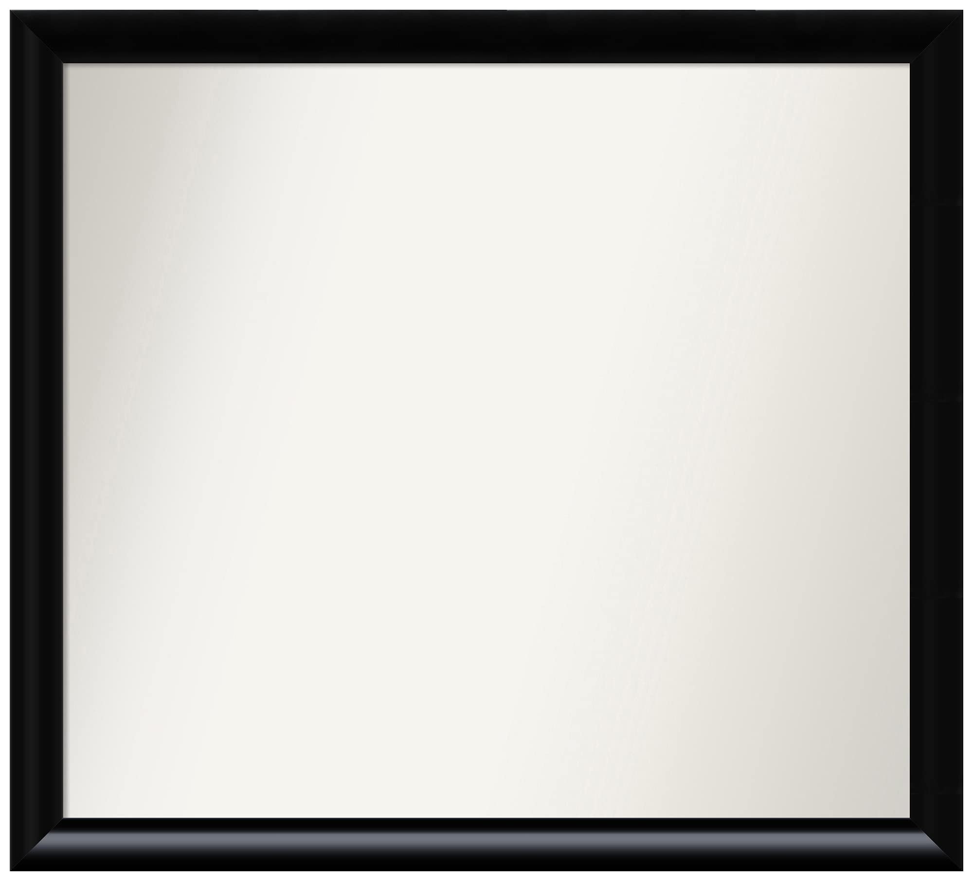 Amanti Art Non-Beveled Custom Wall Mirror 28x31 Inches - Steinway Black Scoop Frame - Bathroom & Living Room Decor - Elegant Black Framed Mirror for Home & Office