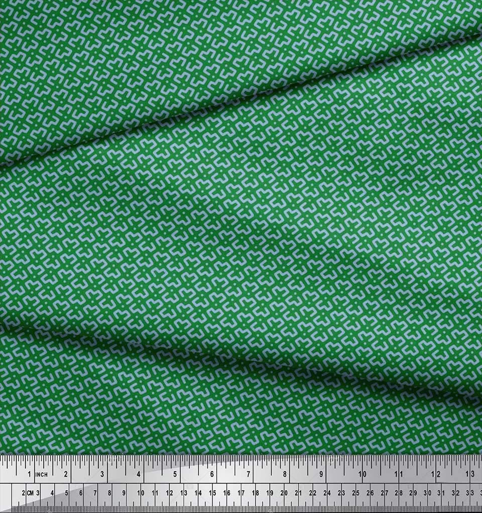 Soimoi Moss Georgette Brown Fabric by The Yard - 42 Inch Wide Dot & Geometric Print Fabric for Dresses, Curtains & DIY Crafts - Modern Fusion Printed Fabric for Sewing Projects