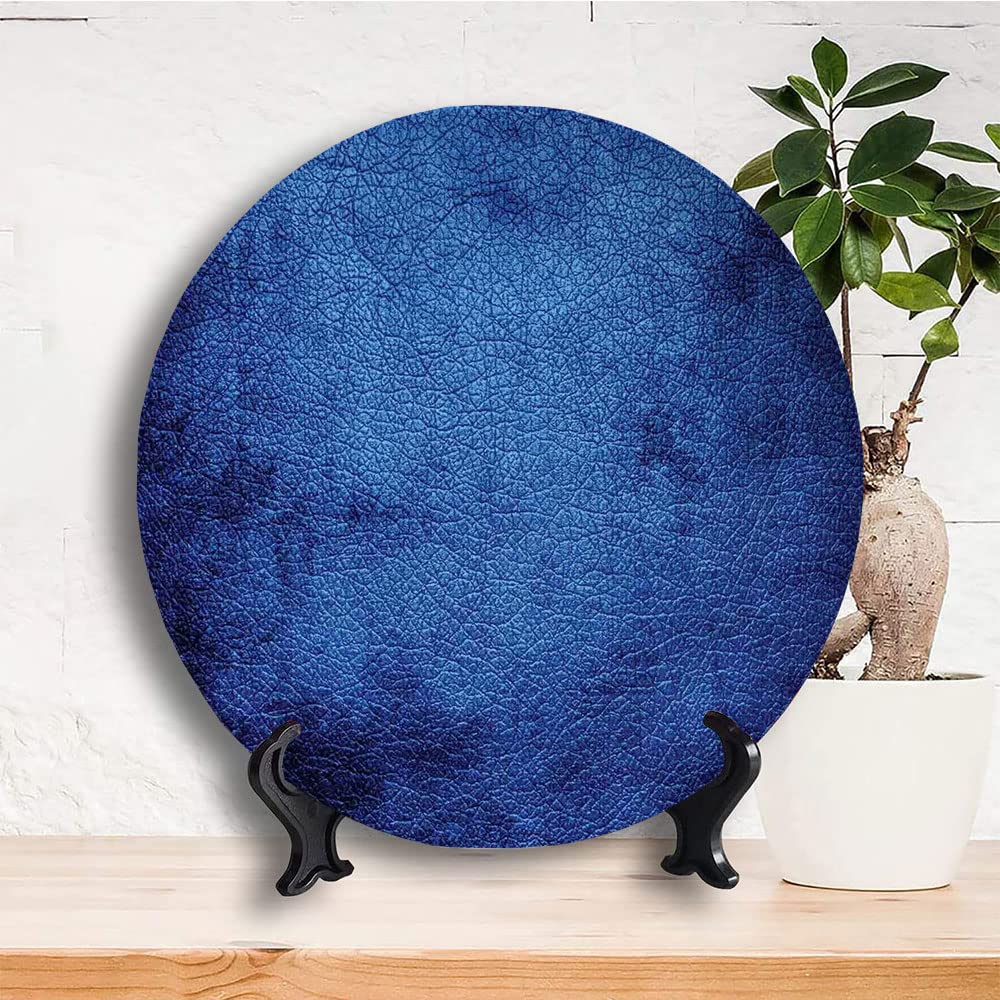 Navy Blue Ceramic Plates Set - 10 Inch Decorative Dinner Plates with Unique Martian Alien Skin Texture - Perfect for Dining, Parties, Weddings & Home Decor