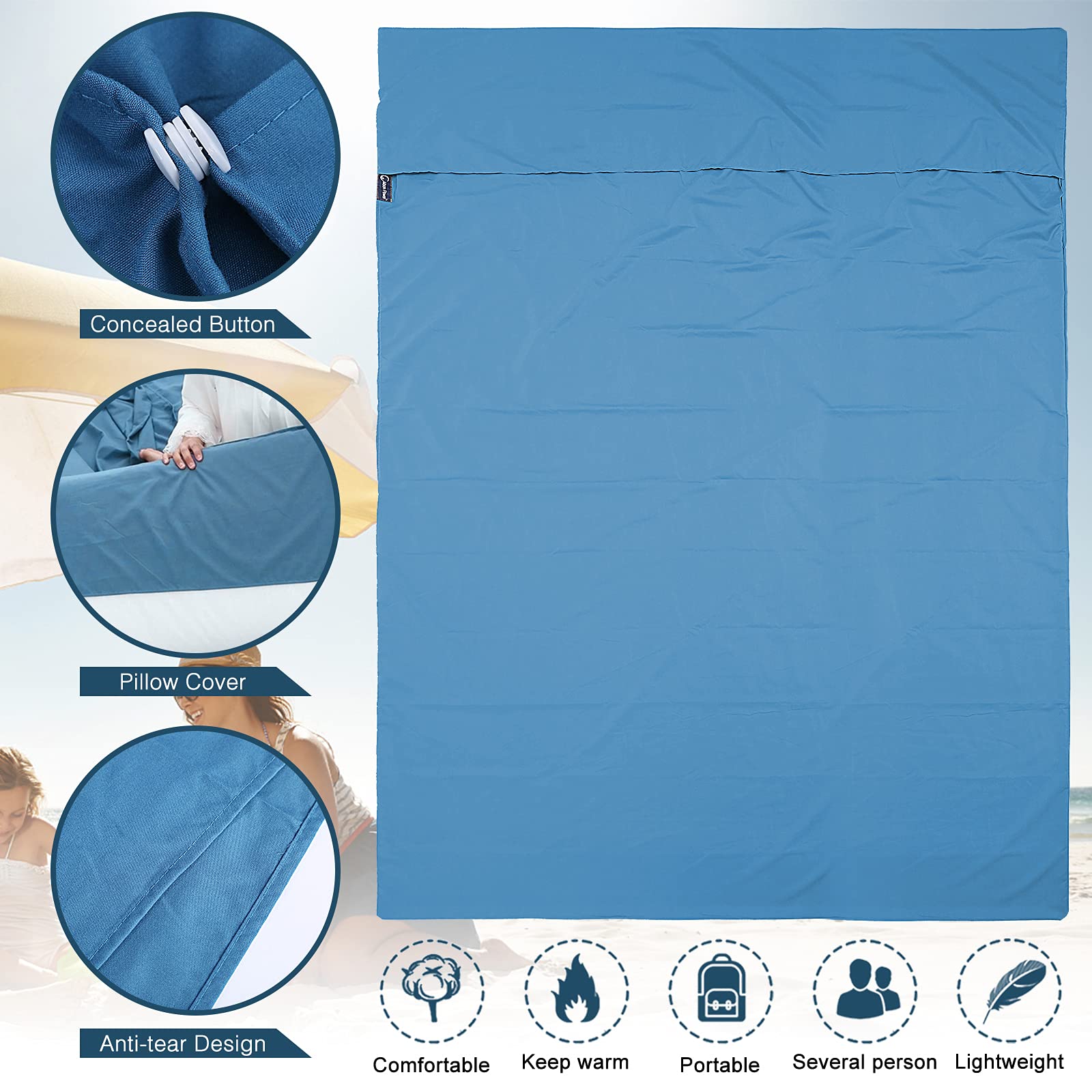 Lightweight Sleeping Bag Liner & Camping Sheet for Adults - Double Sleep Sack for Outdoor Travel, Hiking, Hotels & Picnics | Perfect for Backpacking, Camping Trips and Travel Comfort