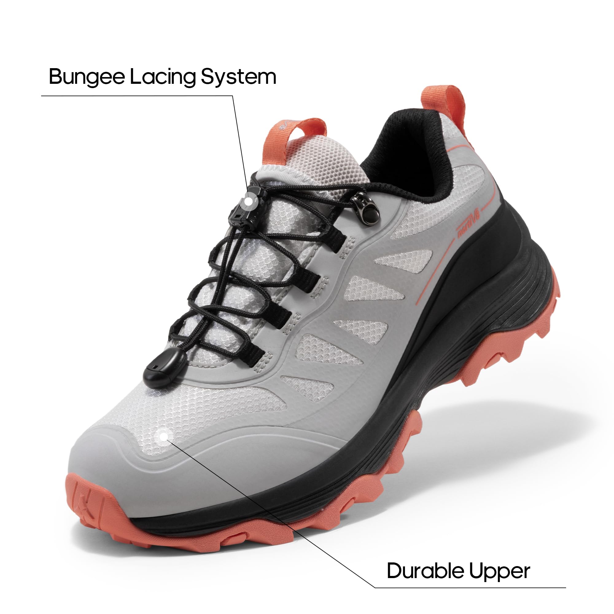 NORTIV 8 Women's Waterproof Hiking Shoes - Quick Dry Lightweight Outdoor Walking Shoes with Quick Laces for Trekking, Camping & Trail Running - Perfect for Hiking Adventures & Mountain Trails