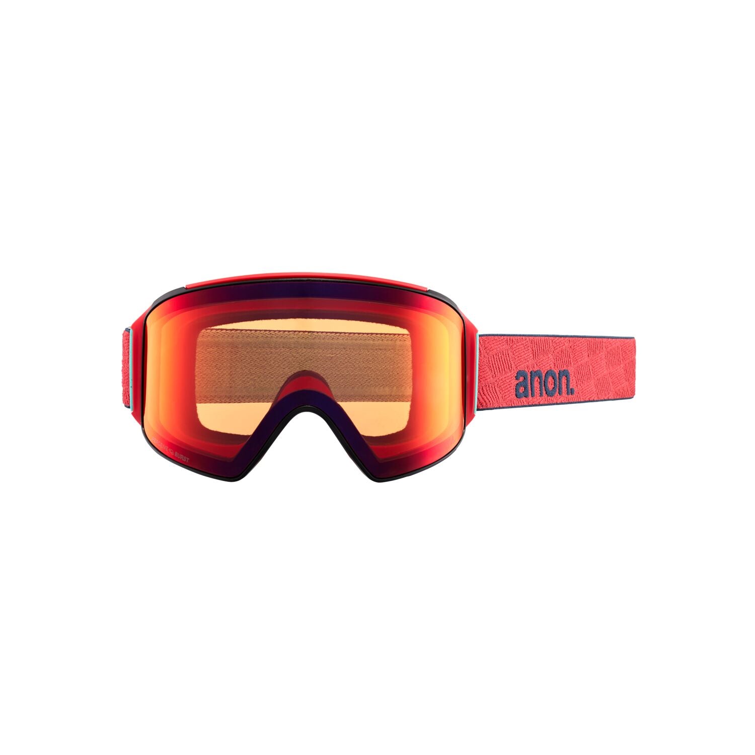 Anon M4 Cylindrical Snow Goggles - Coral Frame with Perceive Sunny Bronze Lens for Skiing & Snowboarding | UV Protection & Anti-Fog