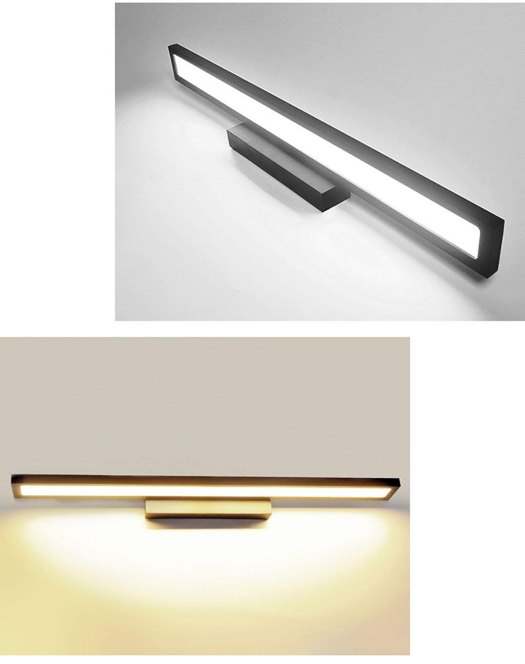 Black LED Bathroom Mirror Light - 90CM 24W Waterproof Wall Lamp with Warm Lighting for Modern Toilet & Vanity | Home Decor & Makeup Mirror Lighting Solution
