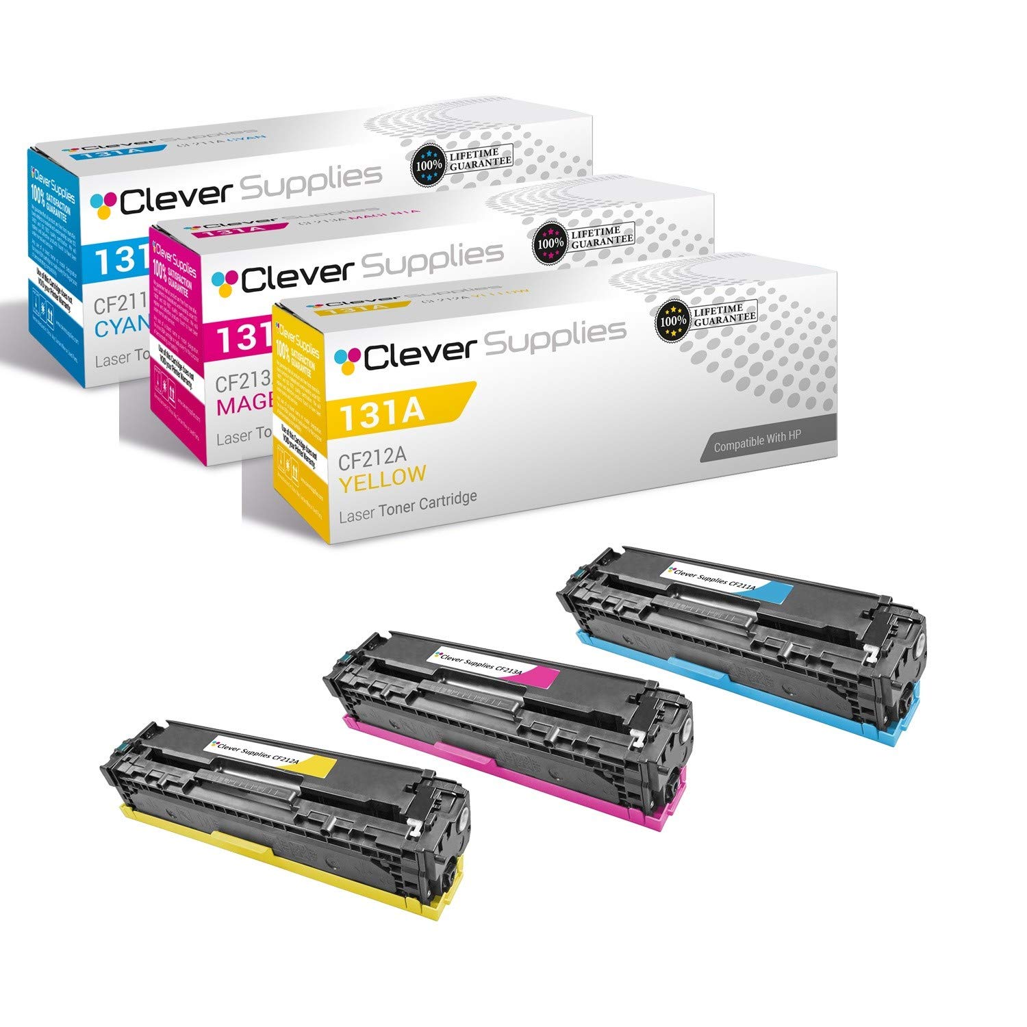 HP M276 CF211A CF212A CF213A Compatible Toner Cartridge Replacement - 3 Color Set (Cyan, Yellow, Magenta) for HP Color LaserJet Pro 200 M251NW M276NW Printers - Perfect for Home Office & Small Business Printing Needs