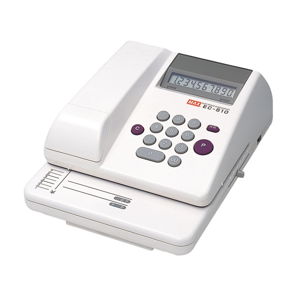 Max EC-510 Electric Check Writer Machine - Automatic Check Printing for Business & Personal Use | Perfect for Small Business, Office, Home Banking & Bill Payments