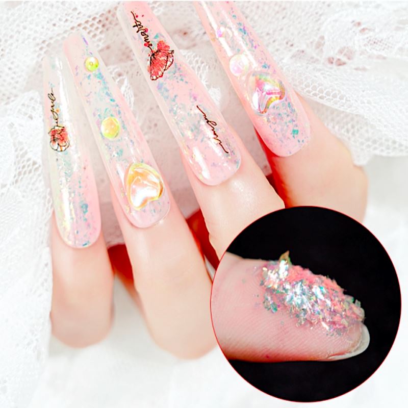 Iridescent Nail Glitter Flakes & Sequins for Nail Art - Rainbow Colors for DIY Manicure, Salon, Party & Special Occasions