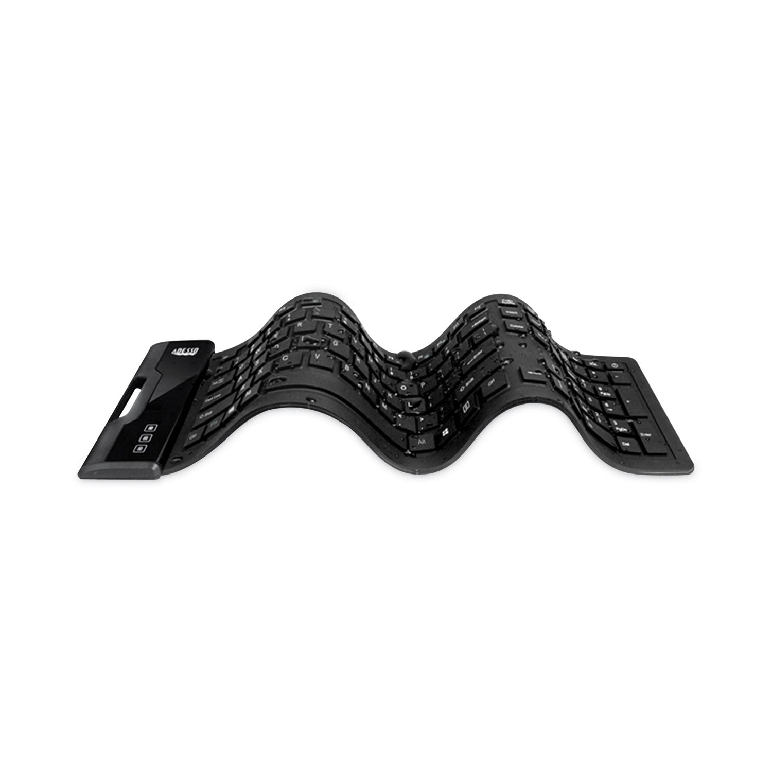 Adesso Slimtouch 232 Antimicrobial Waterproof Flexible Keyboard - 120 Keys, USB Wired, Spill-Resistant, Ergonomic Design for Office, Gaming & Home Use (Black)