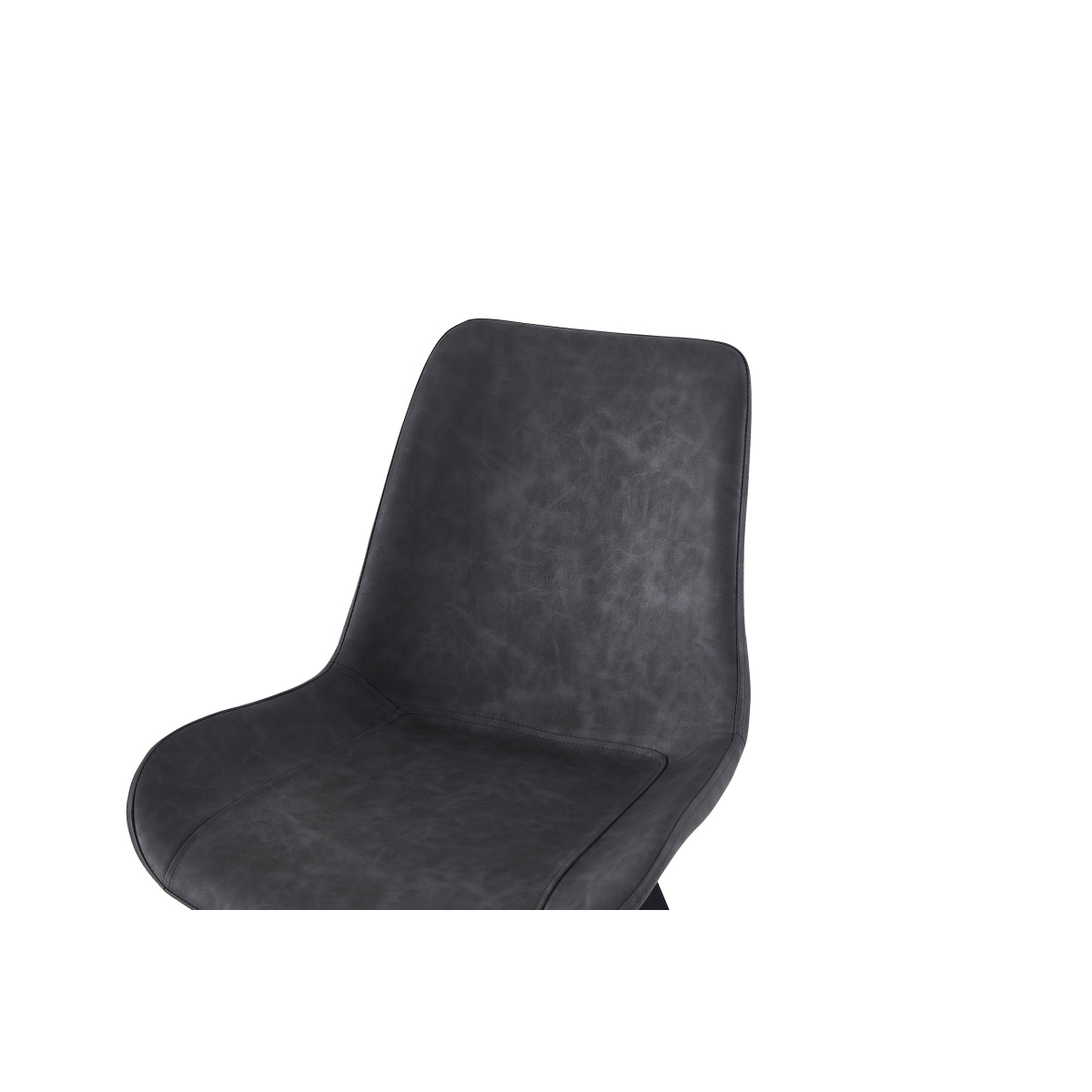 Modern Grey Faux Leather Dining Chairs with Black Metal Legs - Set of 2 for Kitchen, Dining Room, Office or Living Room
