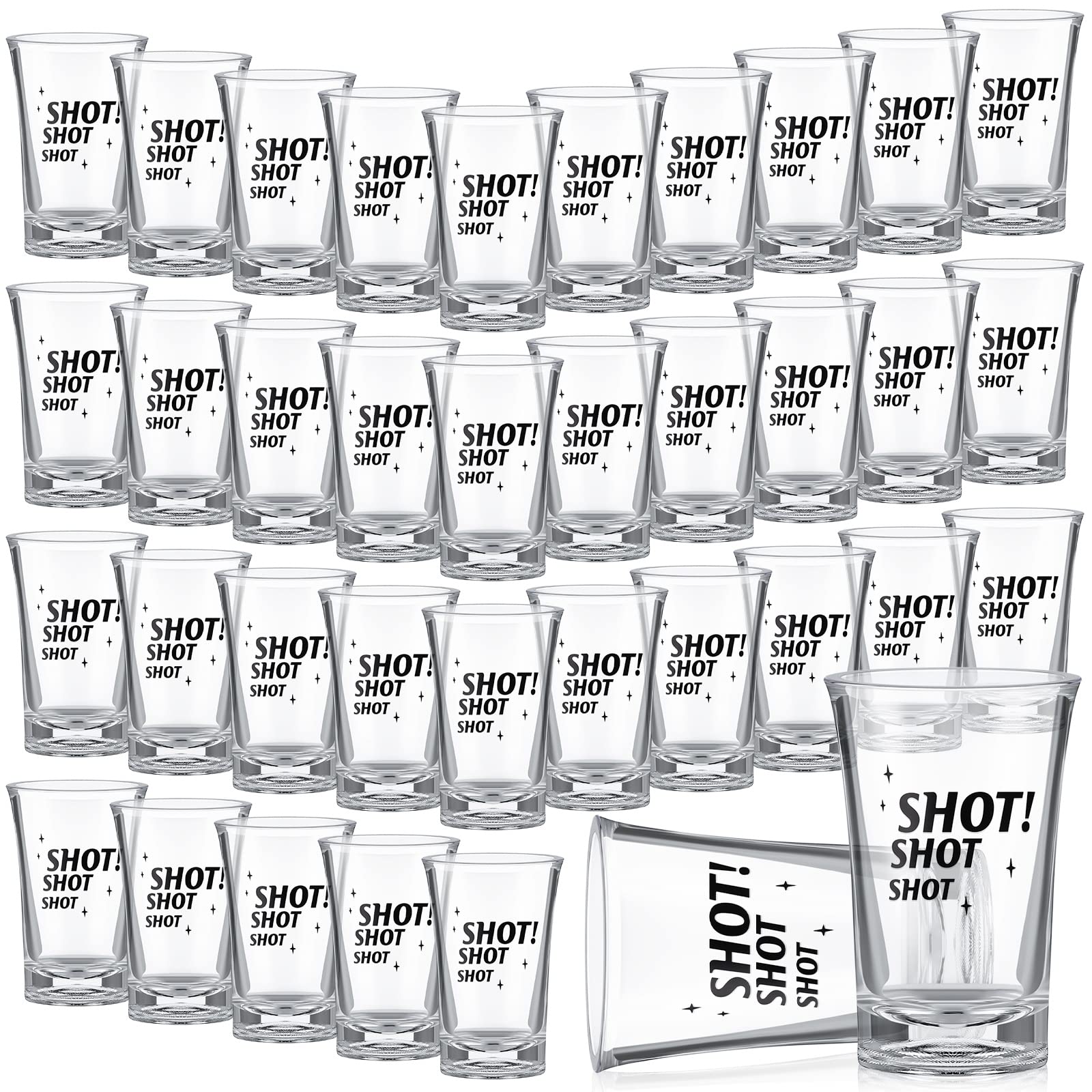 Eaasty 85-Piece Unbreakable Shot Glasses Set - 1.4oz Thick Base Clear Plastic Shot Cups for Parties, Bar Games & Nightclub Events - Durable Bulk Shot Glasses for Cocktails, Tequila Shots & Drinking Games