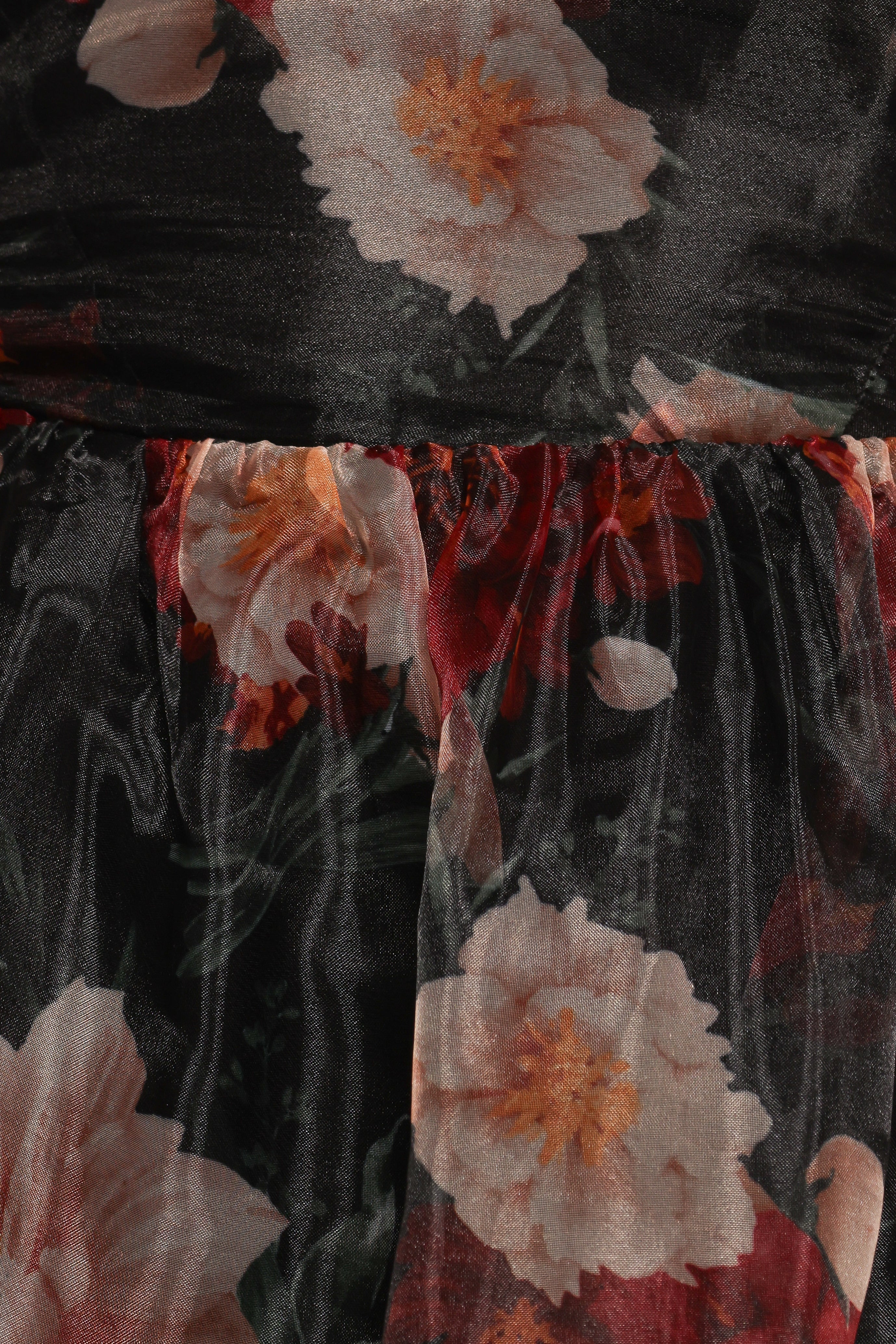 Elspeth Black Floral Midi Dress - Elegant Summer Dress for Women, Perfect for Weddings, Parties & Casual Outings