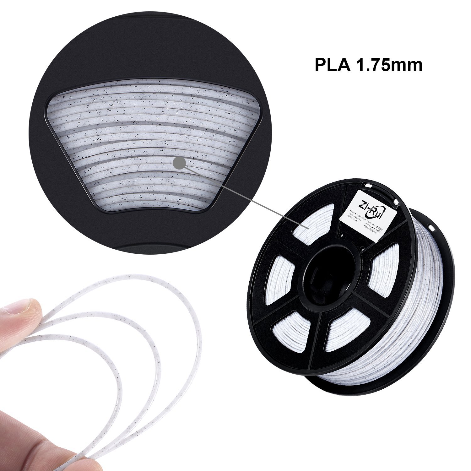 Premium Marble PLA 3D Printer Filament 1.75mm - 1kg Spool, Marble White for Smooth 3D Printing - Ideal for Home DIY, Cosplay Props & Architectural Models