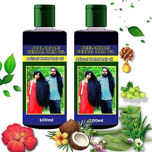 **Neelambari Ayurvedic Hair Growth Oil for Men & Women - 100% Natural Herbal Treatment for Hair Fall Control & Scalp Health (100ml, Pack of 2) | Perfect for Daily Hair Care & Thickening**