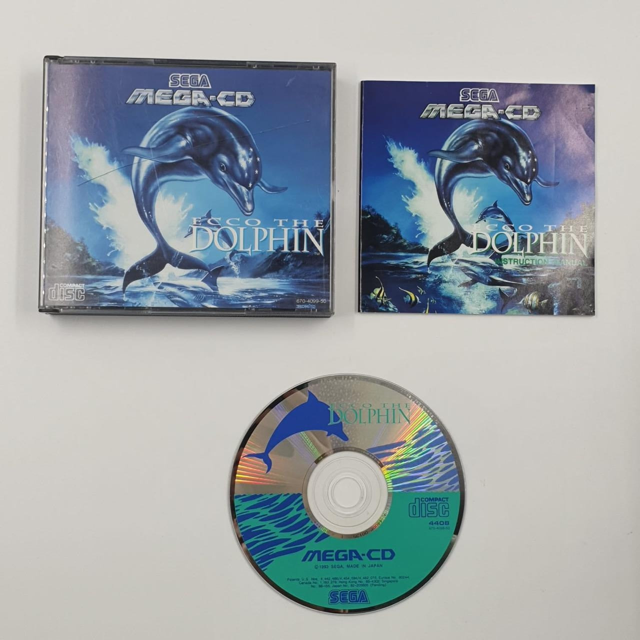 Ecco The Dolphin Sega Mega CD Game with Original Manual - PAL Version - Retro Gaming Collectible for Classic Console Enthusiasts