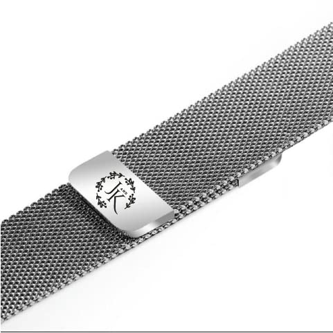 Custom Monogram Apple Watch Band - Stainless Steel Watch Strap for Apple Watch 40mm 44mm - Personalized Engraved Watch Accessory for Workout, Office & Everyday Wear