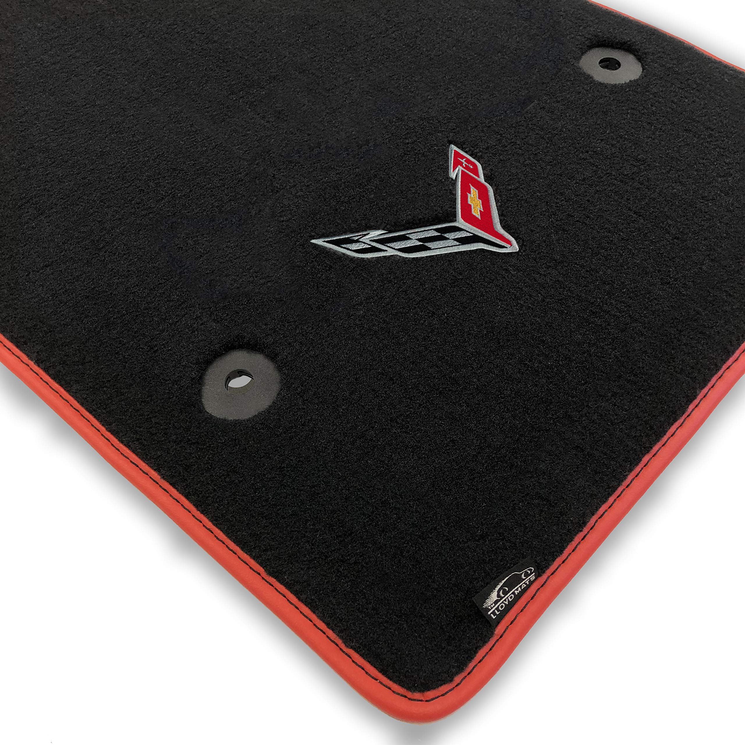 Premium Custom-Fit Carpeted Floor Mats for 2020+ Corvette C8 Coupe & Convertible - Luxury Car Floor Liners (Charcoal, 2-Piece Set with Silver Corvette Logo) - Perfect for Daily Driving & Car Shows