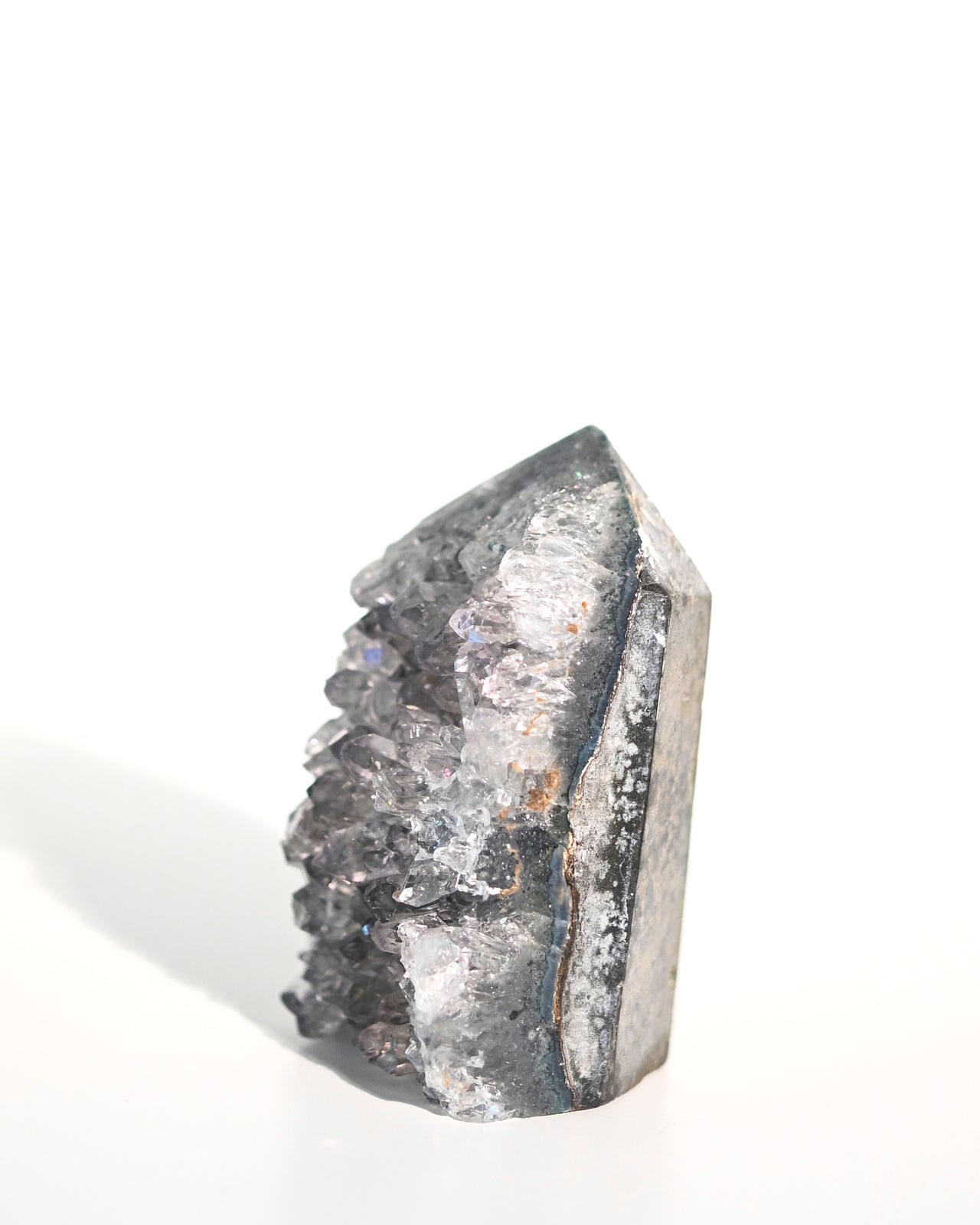 Natural Gray Amethyst Druzy Crystal Tower - 3 Inch Healing Stone for Meditation, Reiki, Home Decor & Spiritual Gifts