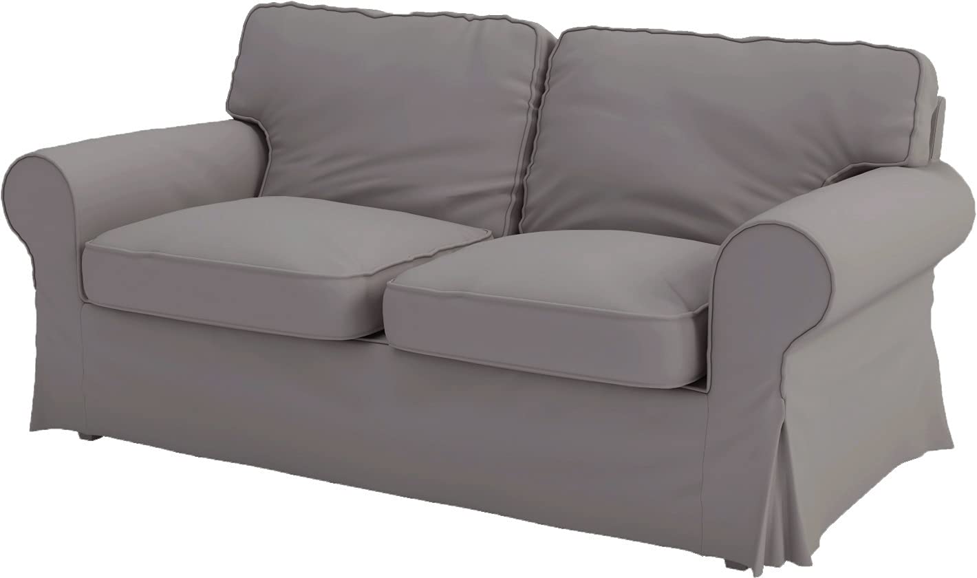 Custom-Made IKEA Ektorp Sofa Slipcover Replacement - Medium Gray Polyester Cover for 2-Seat Loveseat | Perfect for Home Decor, Furniture Protection & Living Room Upgrade