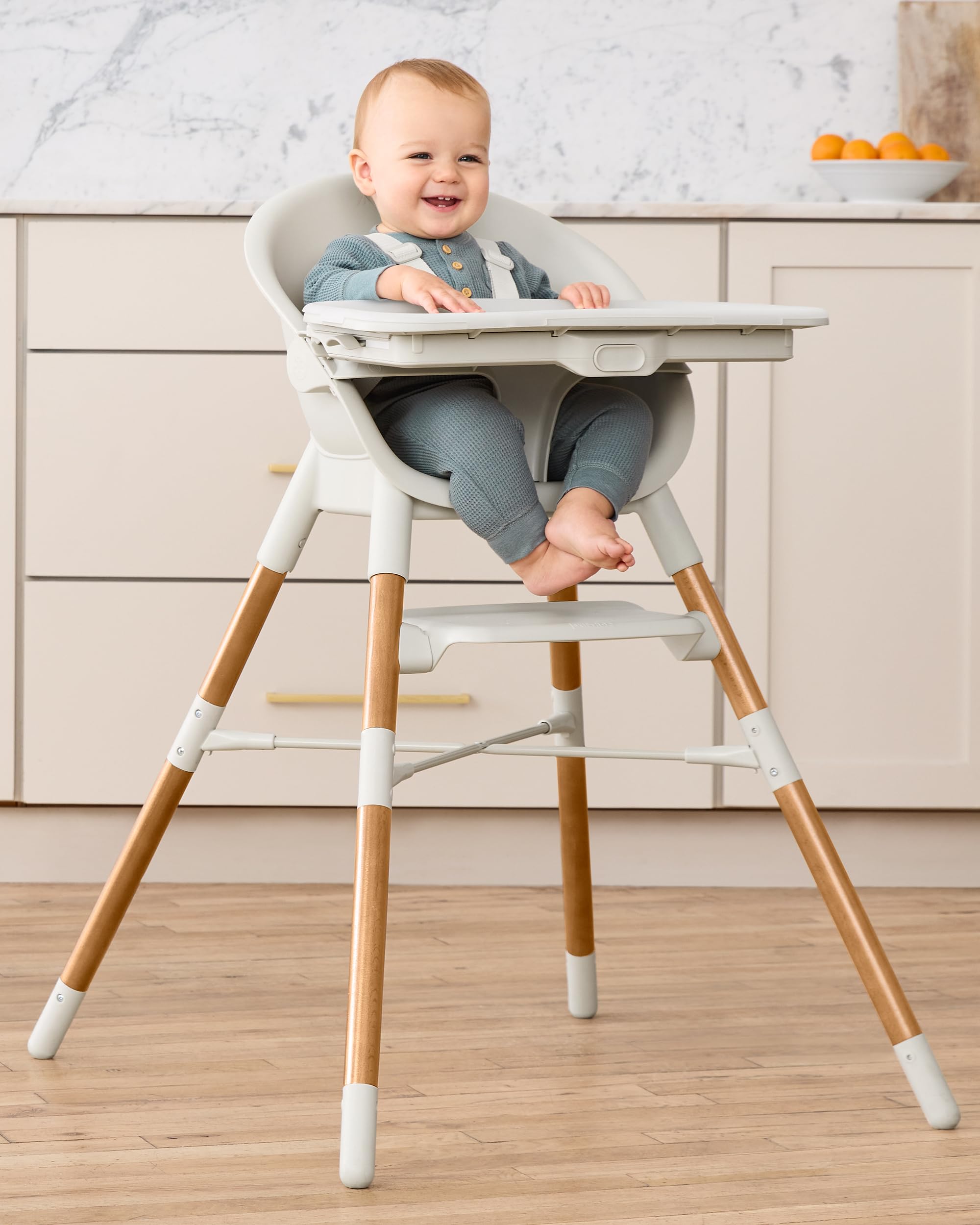 Skip Hop EON 4-in-1 Convertible High Chair for Babies & Toddlers - Adjustable Height, Easy to Clean, Space-Saving Design - Perfect for Dining, Kitchen & Travel Use