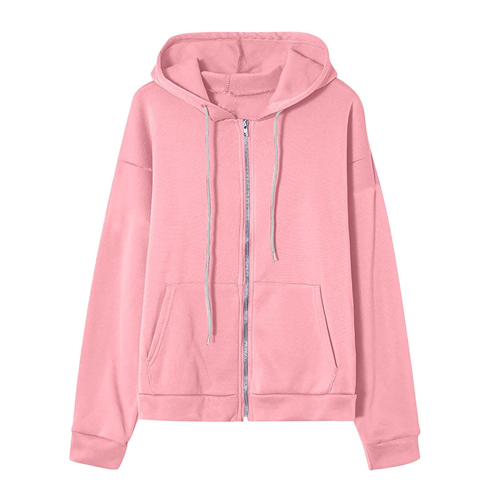 NATHGAM Women's Oversized Zip Up Hoodie with Pockets - Y2K Style Fall Jacket for Teen Girls | Casual Drawstring Sweatshirt for Streetwear, School, and Everyday Comfort
