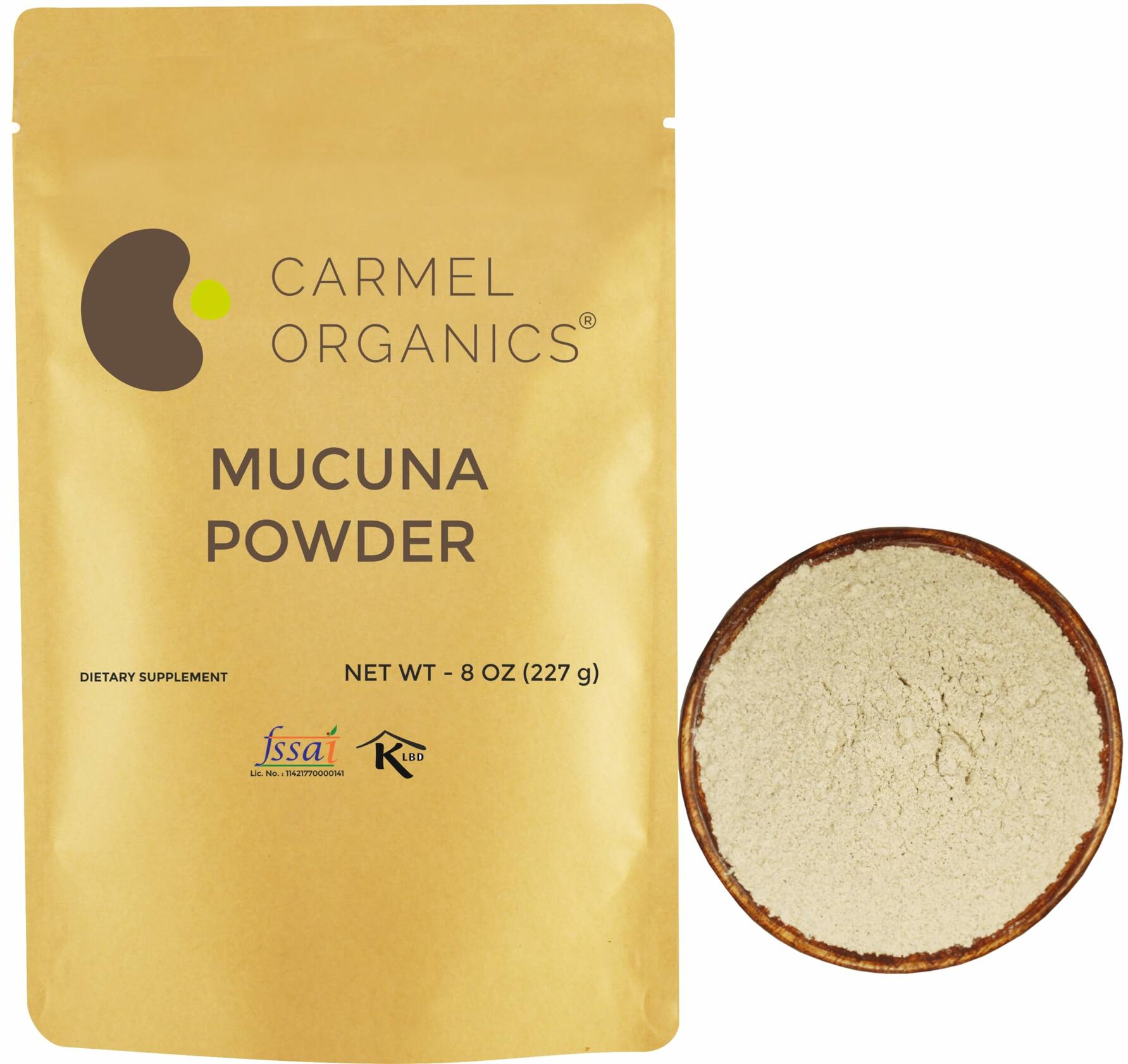 Organic Mucuna Pruriens Powder (White) - 8oz | Natural L-Dopa Supplement for Brain Health & Stress Relief | Vegan, Non-GMO | Perfect for Smoothies, Teas & Wellness Drinks