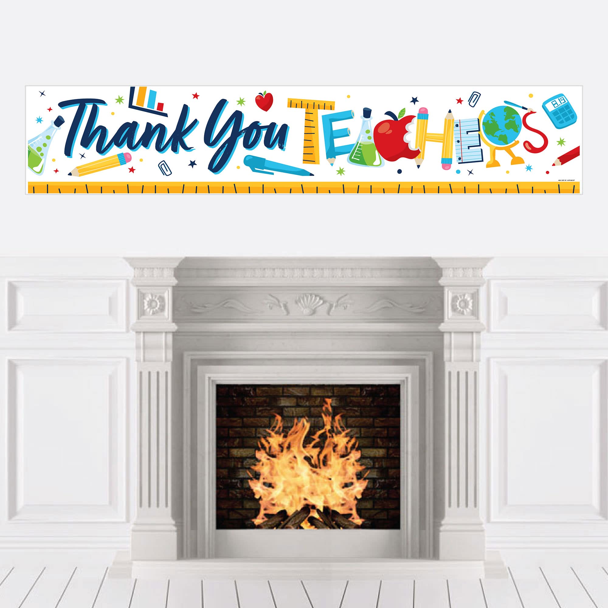 Big Dot of Happiness Thank You Teachers Banner - Classroom Decorations for Teacher Appreciation Week, End of Year Party & School Events