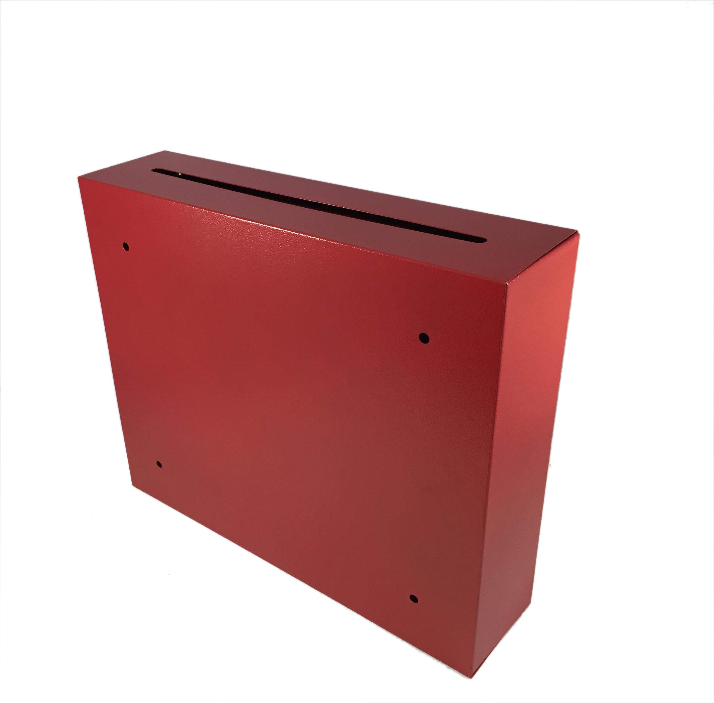FixtureDisplays® Medium Wall Mountable Multipurpose Box - Suggestion, Donation, Drop, Mail & Cash Collection Box (Red) - Perfect for Offices, Schools, Retail Stores & Public Spaces