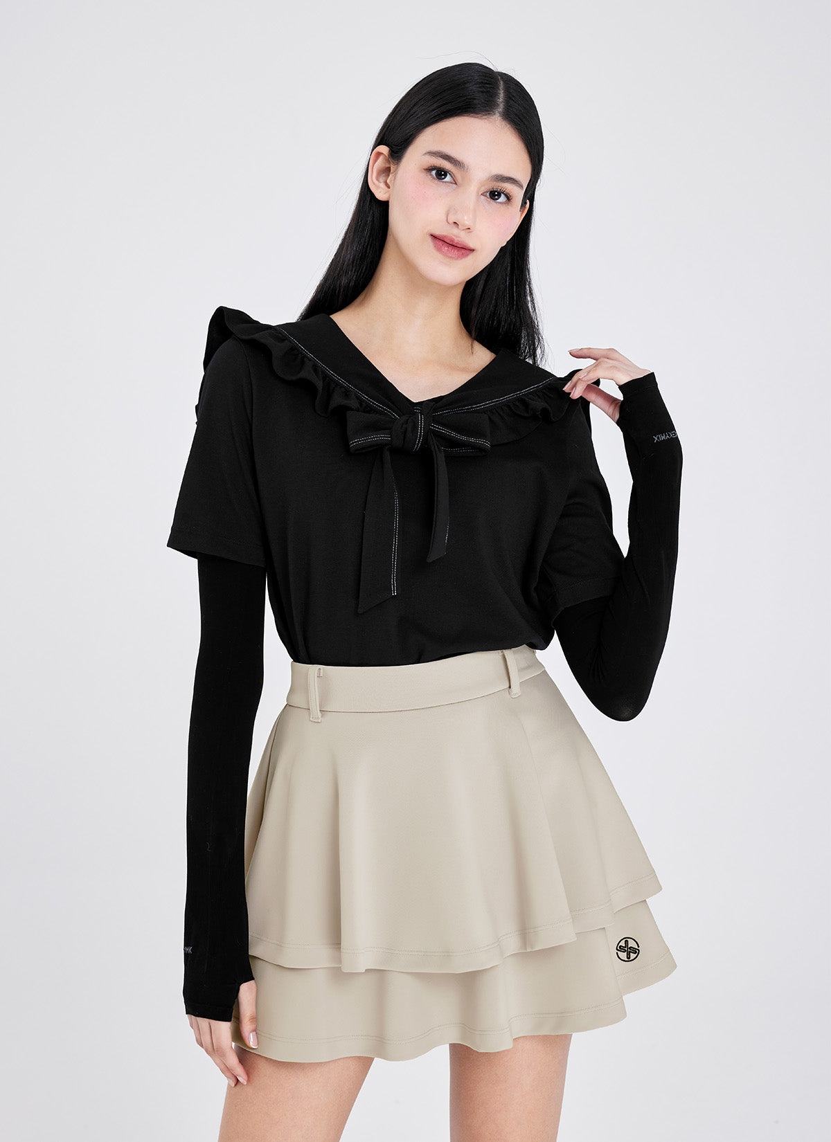 Double Tiered Flare Skirt for Women - A-Line Midi Skirt with Ruffle Hem | Perfect for Casual Outfits, Summer Dresses & Boho Style