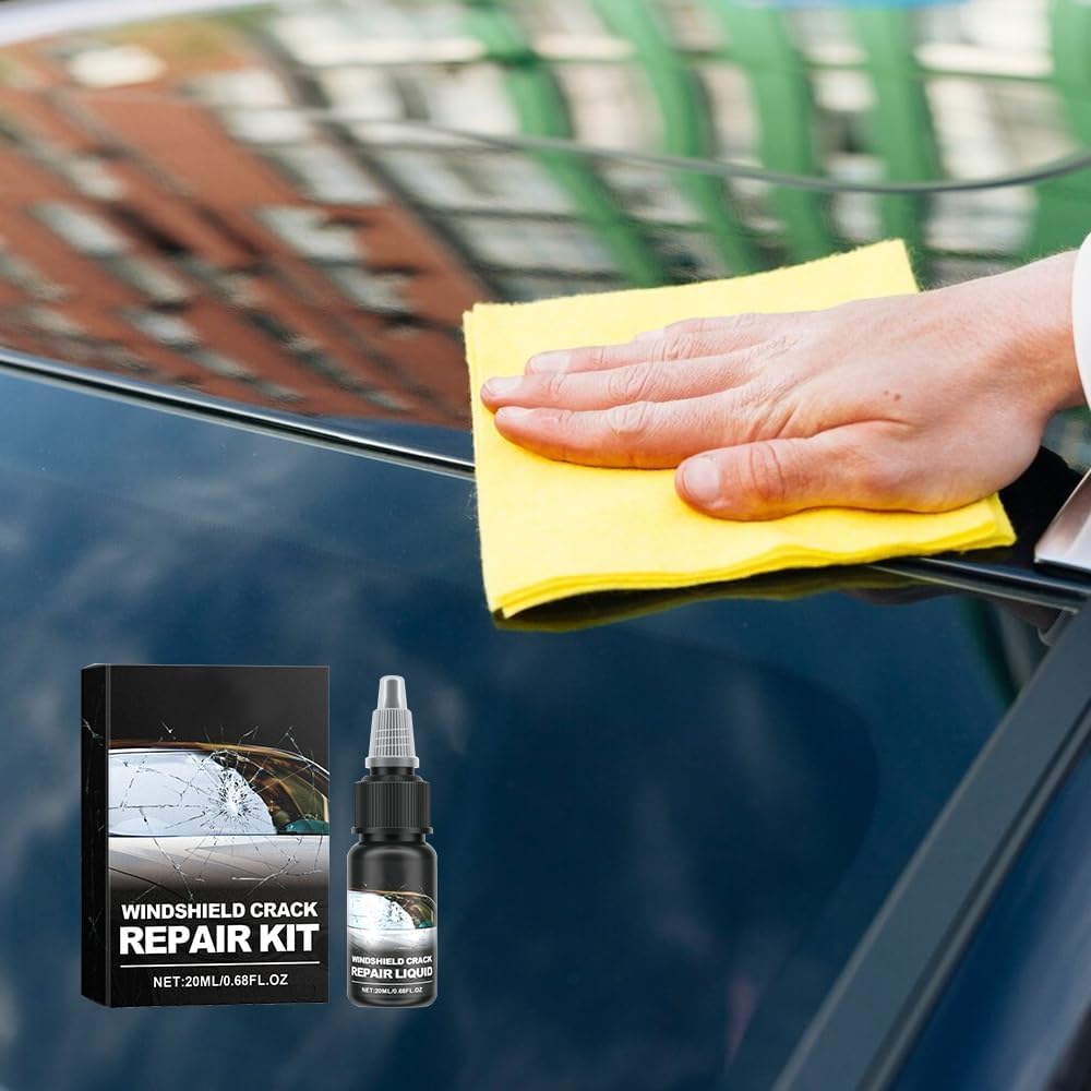 2PCS Windshield Crack Repair Kit - Car Glass Scratch & Chip Repair Glue with Fluid - Fix Windshield Cracks & Chips - Perfect for DIY Auto Glass Repair at Home or On the Road