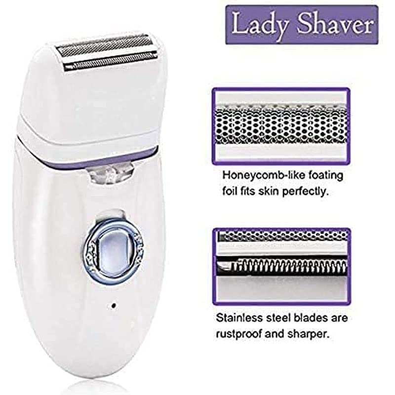 Rechargeable Cordless Wet & Dry Women's Electric Shaver for Sensitive Skin - Bikini Trimmer Attachment & Pop-Up Trimmer | All-in-One Hair Removal for Legs, Underarms & Bikini Area