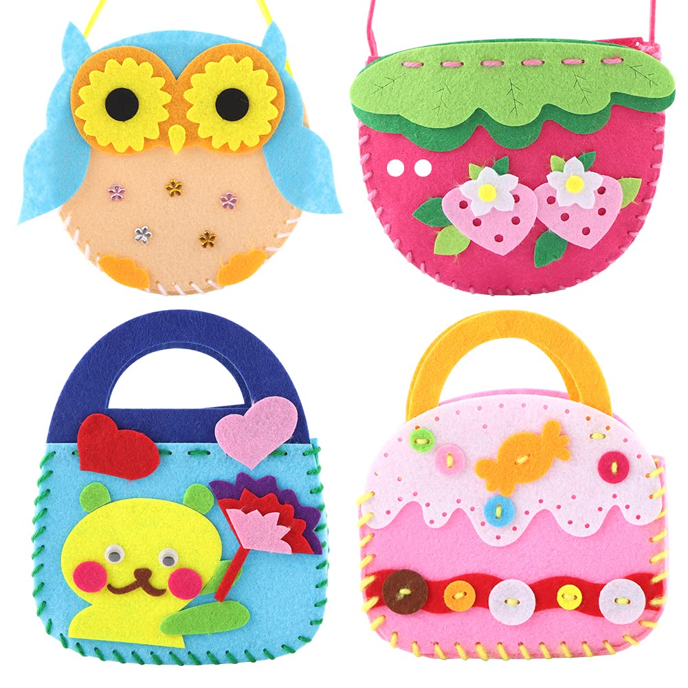 4 Pcs Toddler Sewing Craft Kits - DIY Educational Art & Hand Play Set for Preschool Kids | Creative Learning Toys for Fine Motor Skills Development | Perfect for Classroom Activities & Birthday Gifts